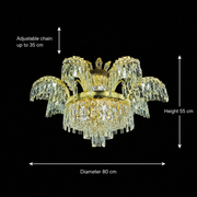 Lampadario in cristallo PALACE, 8 bracci, D80 cm, Oro lucido, Altezza regolabile, Metallo e cristallo Lampadari in cristallo Titolo predefinito Alessandro Design