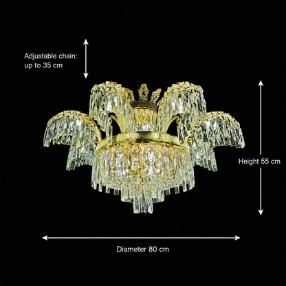 Lampadario in cristallo PALACE, 8 bracci, D80 cm, Oro lucido, Altezza regolabile, Metallo e cristallo Lampadari in cristallo Titolo predefinito Alessandro Design