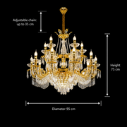 Lampadario in cristallo 9xE14, D68 cm, Oro lucido, Altezza regolabile, Metallo e cristallo Lampadari in cristallo Titolo predefinito Alessandro Design