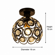 Lampadario Vera, 1x E27, diametro 18 cm, nero, metallo e cristallo Lampadari classici Titolo predefinito Alessandro Design