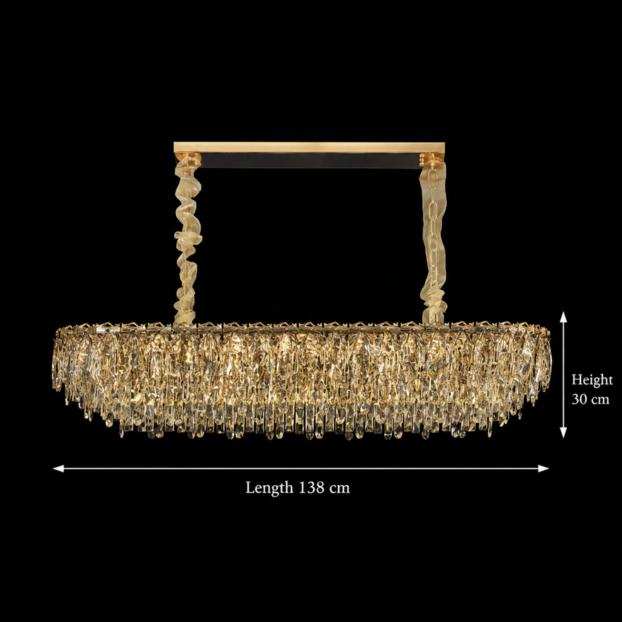 Lampadario in cristallo ORION 19xE14, Oro, Altezza regolabile, Metallo e cristallo Lampadari in cristallo Titolo predefinito Alessandro Design