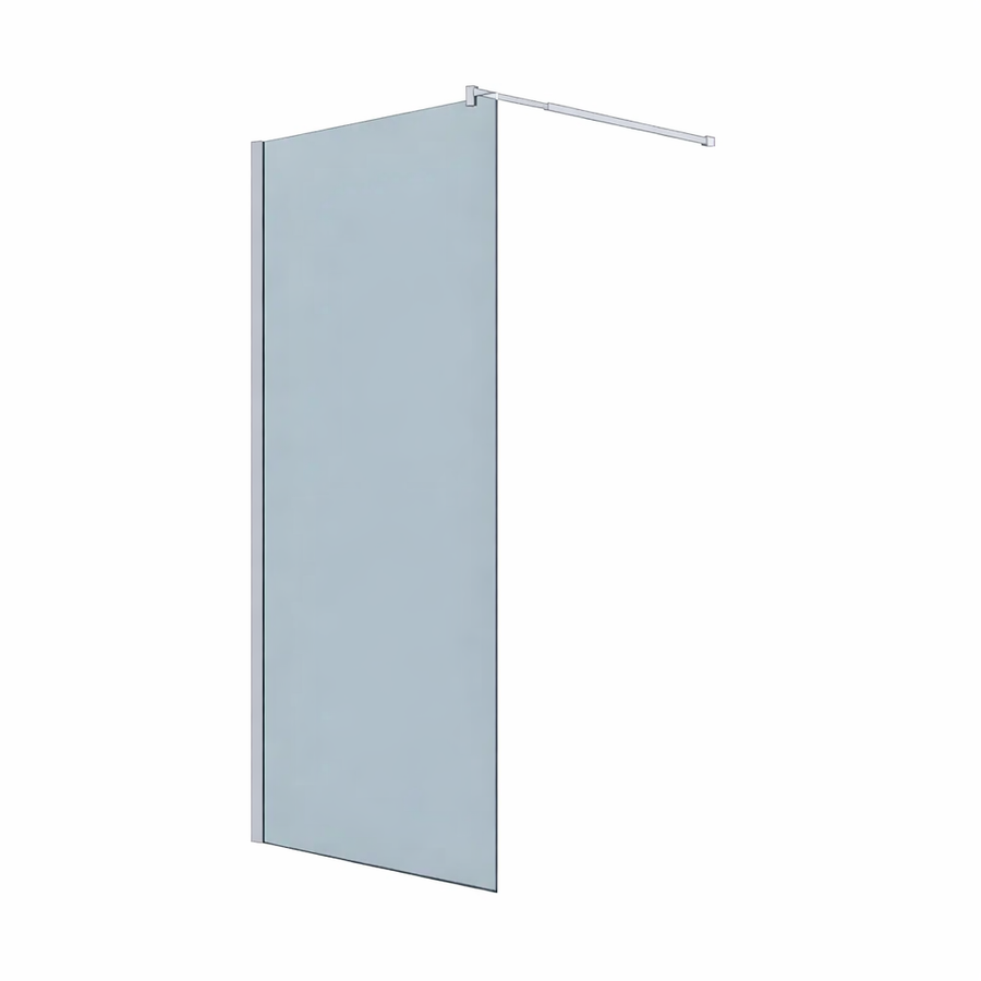 Parete doccia walk-in 90x195 cm, vetro di sicurezza 8 mm, grigio, profilo metallico resistente Cabina doccia Titolo predefinito Alessandro Design
