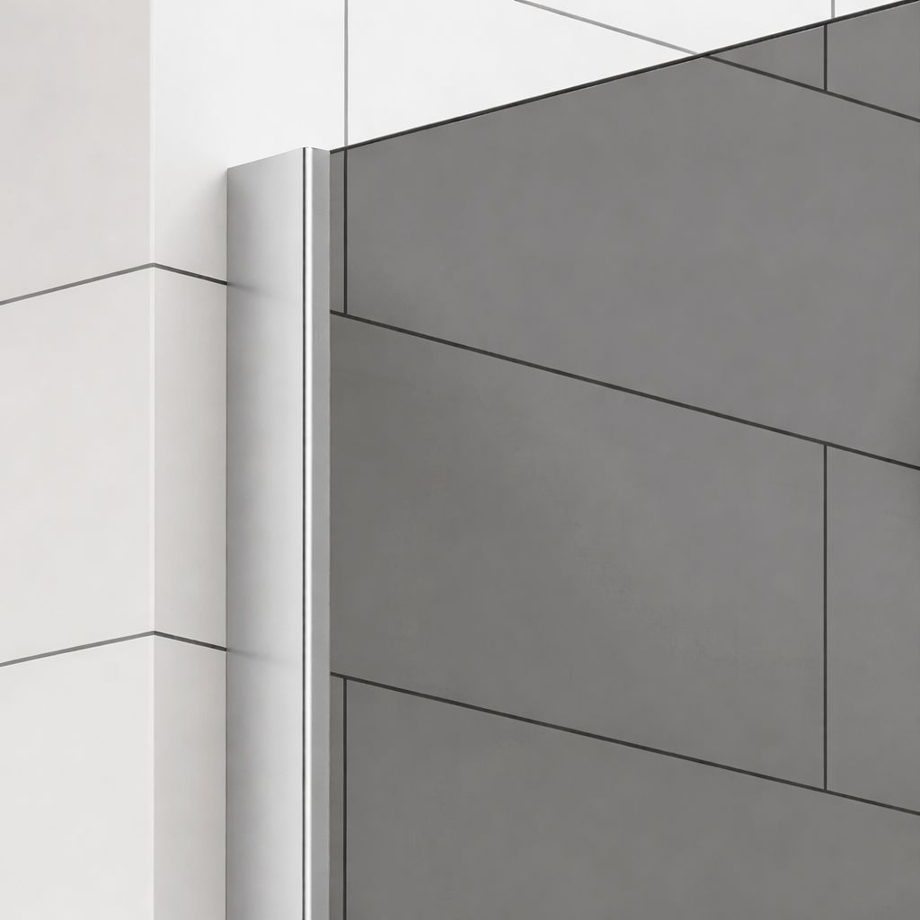 Parete doccia walk-in 90x195 cm, vetro di sicurezza 8 mm, grigio, profilo metallico resistente Cabina doccia Titolo predefinito Alessandro Design