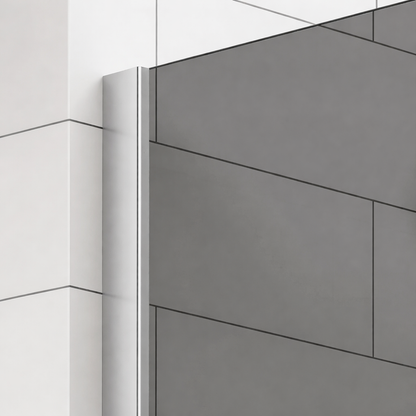 Parete doccia walk-in 100x195 cm, vetro di sicurezza da 8 mm, grigio, profilo metallico resistente Cabina doccia Titolo predefinito Alessandro Design