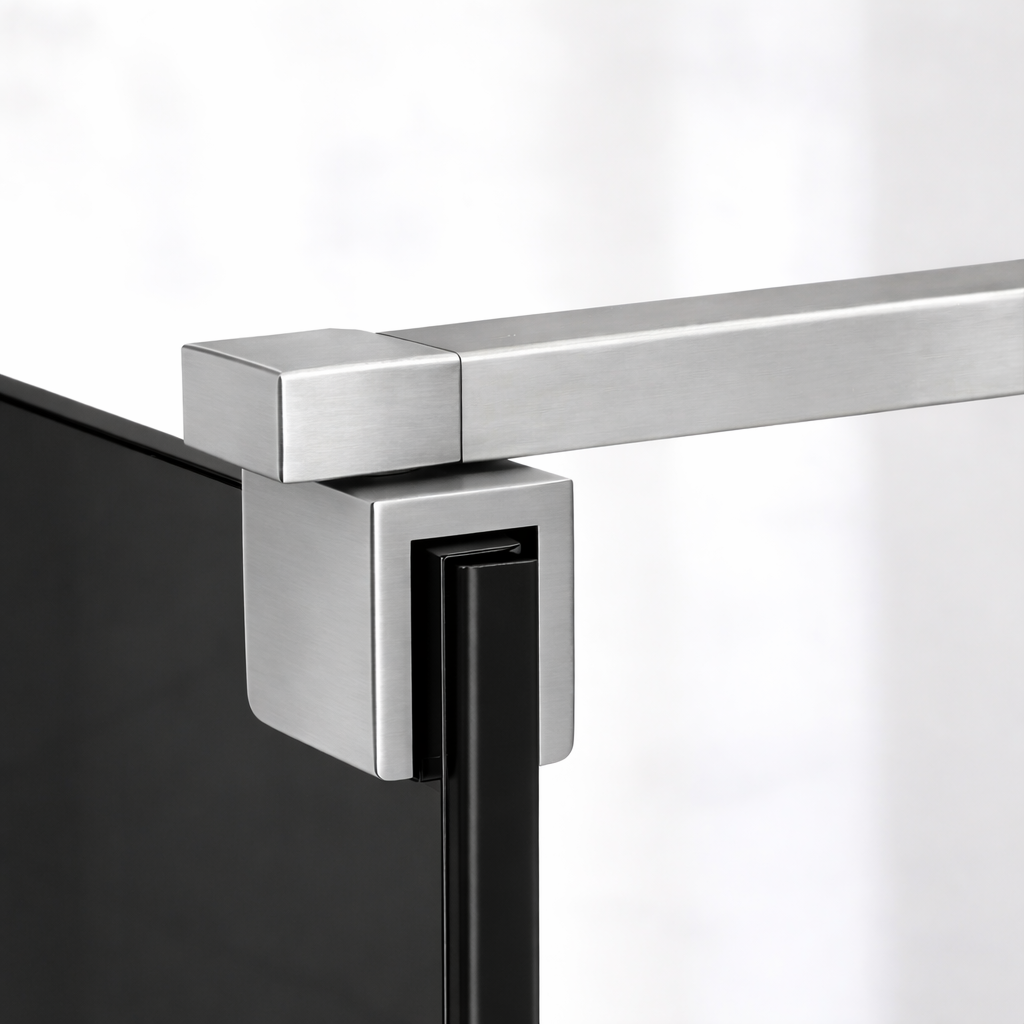 Parete doccia walk-in 90x195 cm, vetro di sicurezza 8 mm, grigio, profilo metallico resistente Cabina doccia Titolo predefinito Alessandro Design