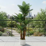 Pianta di palma artificiale, 4 bracci, 170 cm, verde, con vaso