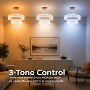 Lampadario LED in cristallo con telecomando, 118W, Luce calda/neutra/fredda, Φ60 cm, Altezza regolabile, Metallo e cristallo, Oro