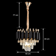 Nobile VERSAILLES Lampadario in cristallo 5xE14, diametro 40 cm, oro lucido e nero