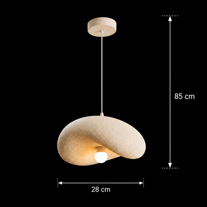 Lampadario moderno FOAMER Petito, 28 cm, sospeso, 1 X E27, bianco, metallo e schiuma, altezza regolabile