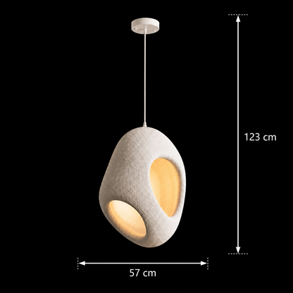 FOAMER Magno Lampadario Moderno, 57 cm, Sospesa, 1 X E27, Bianco, Metallo e Schiuma, Altezza Regolabile