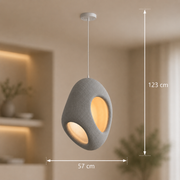FOAMER Magno Lampadario Moderno, 57 cm, Sospensione, 1 X E27, Grigio, Metallo e Schiuma, Altezza Regolabile