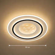 Lampadario LED con telecomando LINEA 125W, Ø50cm, Rotondo, Luce Fredda/Calda/Neutra, Dimmerabile, Nero