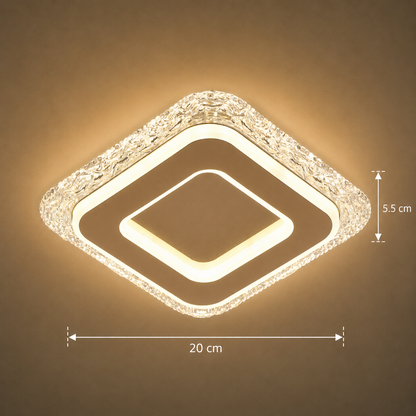 Lampadario LED AGOL Petito, 29W, dimensioni 20x20cm, luce calda/neutra/fredda, oro, metallo e acrilico