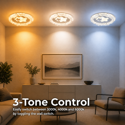 Lampadario LED Petito, 21W, Diametro 18cm, Luce Calda/Neutra/Fredda, Bianco, Metallo e Acrilico