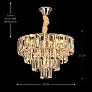 Lampadario in Cristallo VALMONT Nobile 6xE14, D40 cm, Oro, Altezza Regolabile, Metallo e Cristallo Lampadari in Cristallo Titolo predefinito Alessandro Design