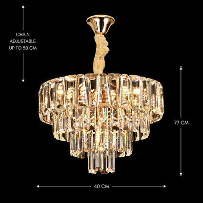 Lampadario in Cristallo VALMONT Nobile 6xE14, D40 cm, Oro, Altezza Regolabile, Metallo e Cristallo Lampadari in Cristallo Titolo predefinito Alessandro Design