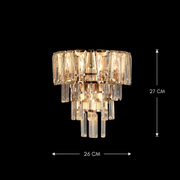 Lampadario in cristallo VELMONT 3xE14, 26 cm, Oro, Altezza regolabile, Metallo e cristallo Lampadari in cristallo Titolo predefinito Alessandro Design