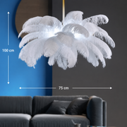 Minoss Lampadario Moderno, 8W, Luce Fredda 6000K, Diametro 75 cm, Piume, Lampadari Moderni Bianco Titolo predefinito Alessandro Design