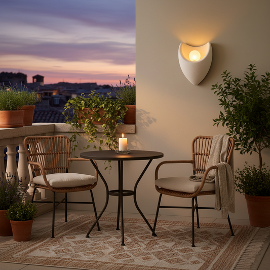 Lampada da parete decorativa CONNO, 26cm, 1xE27, Polistirolo, Bianco