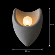 Lampada da parete decorativa CONNO, 26cm, 1xE27, Polistirolo, Grigio