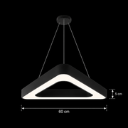 Lampadario LED sospeso ANGLE, 60cm, 25W, Altezza Regolabile, Luce Fredda, Nero, Metallo e Acrilico