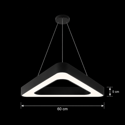Lampadario LED sospeso ANGLE, 60cm, 25W, Altezza Regolabile, Luce Fredda, Nero, Metallo e Acrilico