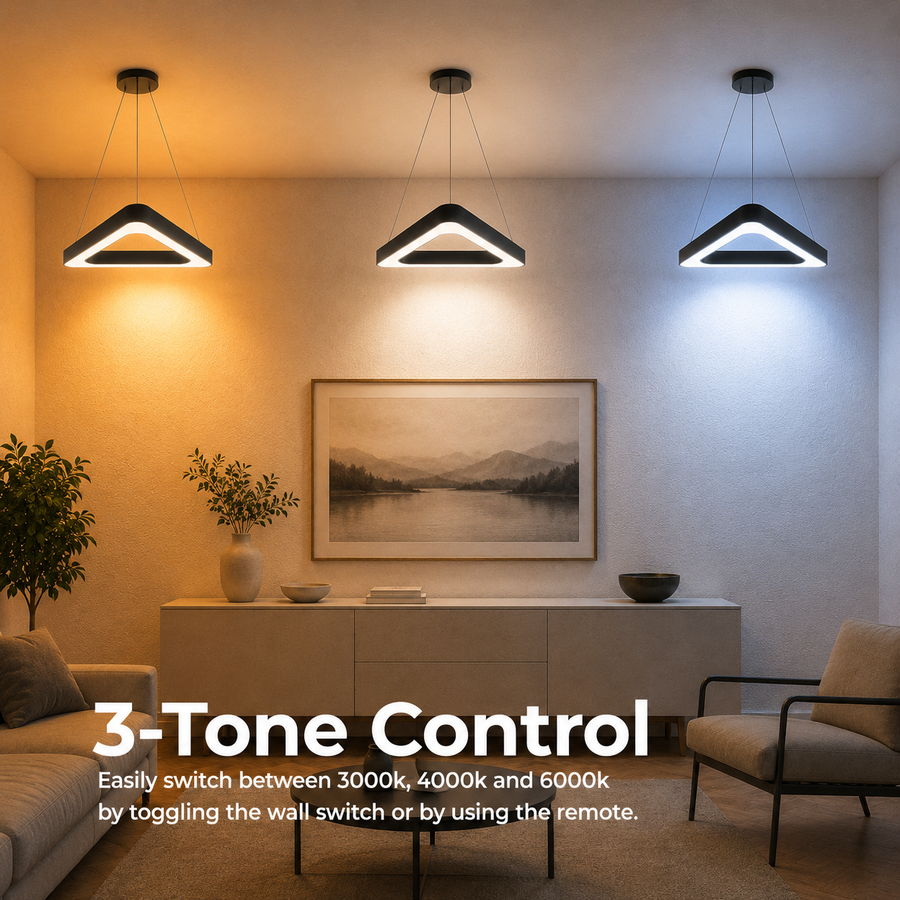 Lampadario LED sospeso ANGLE, 60cm, 25W, Altezza Regolabile, Luce Fredda, Nero, Metallo e Acrilico