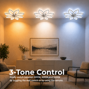Lampadario LED ANEMO Fan con telecomando, 48W, D87cm, luce fredda/neutra/calda, metallo e plastica, bianco