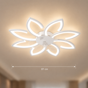 Lampadario LED ANEMO Fan con telecomando, 48W, D87cm, luce fredda/neutra/calda, metallo e plastica, bianco