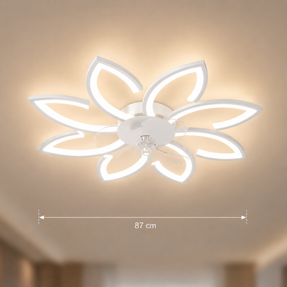 Lampadario LED ANEMO Fan con telecomando, 48W, D87cm, luce fredda/neutra/calda, metallo e plastica, bianco