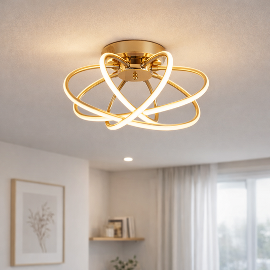 Lampadario LED con Telecomando LT770/500GD, 45W, Luce Calda/Fredda/Neutra 3000K/4000K/6000K, Dimmerabile, Aurium Metallo Lampadari LED con Telecomando Titolo predefinito Alessandro Design
