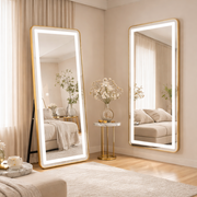Specchio rettangolare a LED, cornice dorata, 50x160 cm, dimmerabile, luce fredda/calda/neutra, Dressing Couture Dressing Mirrors Titolo predefinito Alessandro Design