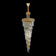 Lampadario di cristallo WINDSOR Altiora, diametro 60 cm, altezza 180 cm, 26xE14, oro lucido, altezza regolabile, design elegante