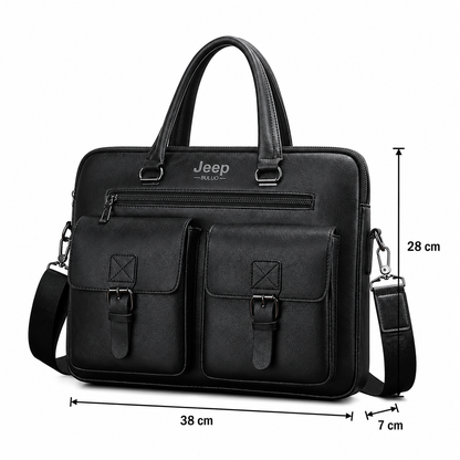 Borsa per laptop business SAMARKAND, 38x7x28 cm, pelle ecologica, nera