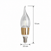 Lampadina LED E14 Candela, 9W, Luce Calda, 3000K, Oro
