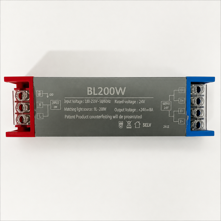 Alimentatore LED 24V, 14,5x2,5x4 cm, Rame e Alluminio, Nero