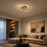Lampadario LED con telecomando TIANA 78W, 3 Ellissi, Luce Fredda/Calda/Neutra, Dimmerabile, Nero
