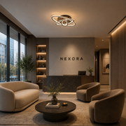 Lampadario LED con telecomando TIANA 78W, 3 Ellissi, Luce Fredda/Calda/Neutra, Dimmerabile, Nero