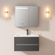 Mobile Bagno, Mobile Con Specchio LED T1319G/80 Mobile Specchi Grigio Titolo predefinito Alessandro Design