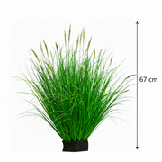 Pianta erbacea ornamentale tipo coda di volpe artificiale, 67 cm, con 25 spezie, verde e bianco, senza vaso