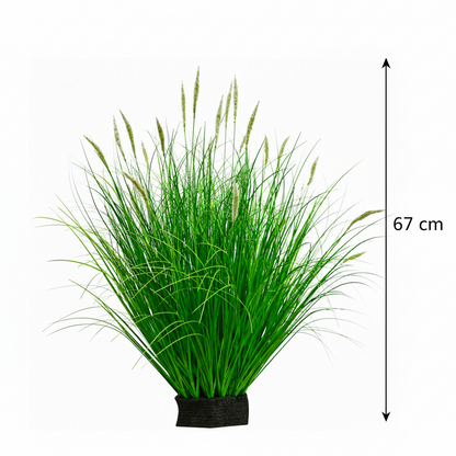 Pianta erbacea ornamentale tipo coda di volpe artificiale, 67 cm, con 25 spezie, verde e bianco, senza vaso