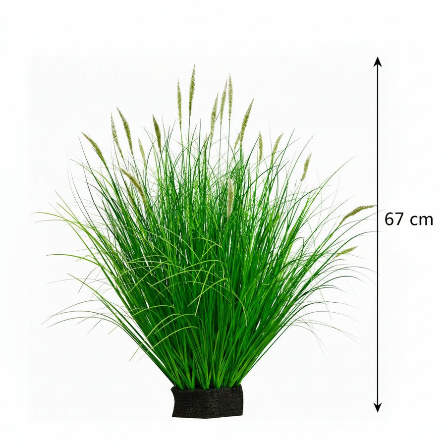 Pianta erbacea ornamentale tipo coda di volpe artificiale, 67 cm, con 25 spezie, verde e bianco, senza vaso