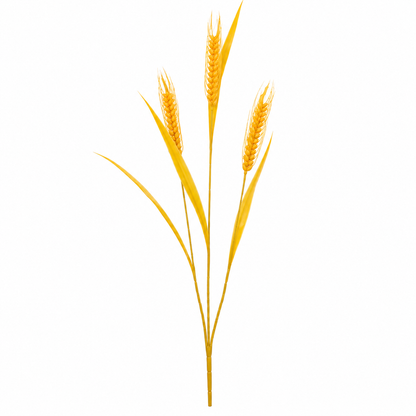 Planta Artificiala Iarba Ornamentala, 83 cm, cu 3 Fire, Spice de Grau, Galben, Fara Ghiveci