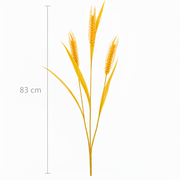 Planta Artificiala Iarba Ornamentala, 83 cm, cu 3 Fire, Spice de Grau, Galben, Fara Ghiveci