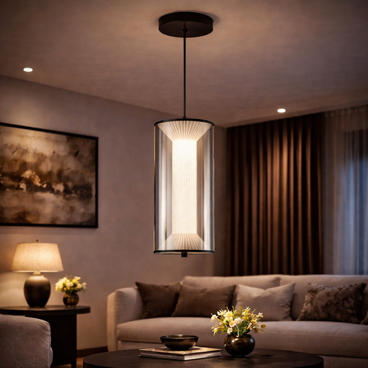 Lampadario LED a Sospensione con Telecomando 29W, Orin, 1 elemento, Altezza Regolabile, Luce Calda/Fredda/Neutra, Bianco, Meta Lampadari LED con Telecomando Titolo predefinito Alessandro Design
