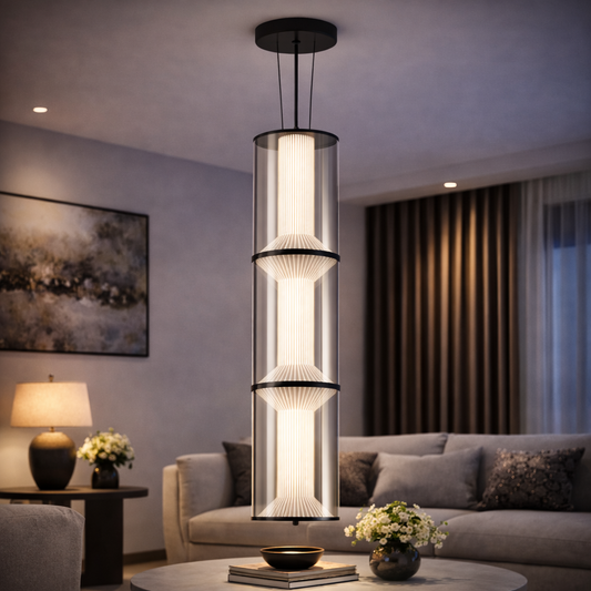 Lampadario LED a Sospensione con Telecomando 78W, Orin, 3 elementi, Altezza Regolabile, Luce Calda/Fredda/Neutra, Bianco, Lampadari a LED con Telecomando in Metallo Titolo predefinito Alessandro Design