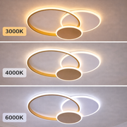 Lampadario LED con Telecomando KILLIAN 46W, 3 Cerchi, Luce Fredda/Calda/Neutra 3000K/4000K/6000K, Dimmerabile, Oro Bianco Lampadari LED con Telecomando Titolo predefinito Alessandro Design