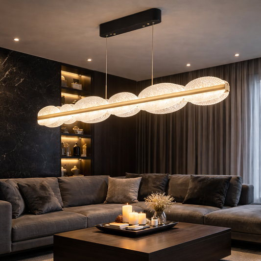 Lampadario LED a Sospensione con Telecomando ISOTTA 105W, Luce Fredda/Calda/Neutra 3000K/4000K/6000K, Dimmerabile, Altezza Regolabile, Nero e Argento, Lampadari a LED con Telecomando in Metallo e Cristallo Titolo predefinito Alessandro Design