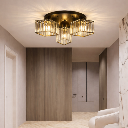 Lampadario classico moderno Sasha, LC117/3BK, 3x E27, metallo e cristallo, nero, paralume Lampadari classici Titolo predefinito Alessandro Design