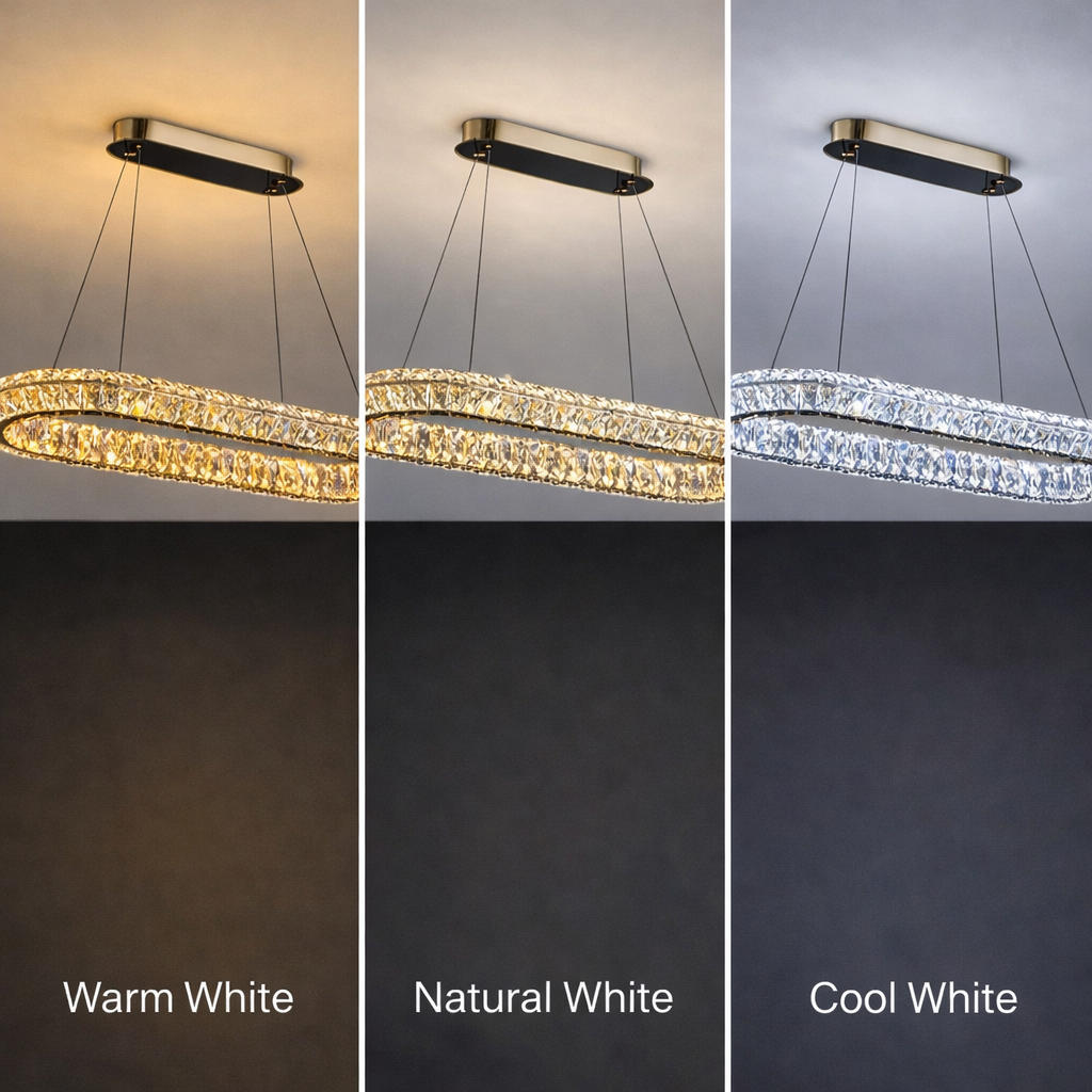 Lampadario LED con Telecomando, LLC132/900X300GD, Cristallo e Metallo, 39W, 1 Cerchio, Dimmerabile, Altezza Regolabile, Luce Fredda/Calda/Neutra, Illuminazione di Lusso Lampadari LED con Telecomando Titolo predefinito Alessandro Design